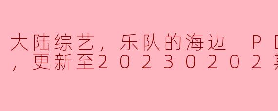 大陆综艺，乐队的海边 PDvlog，更新至20230202期